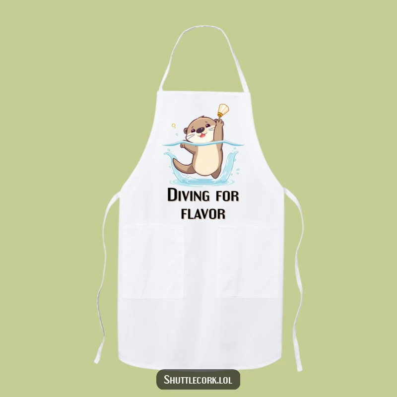 Funny Otter Kitchen Splash Apron - Chef's Aquatic Humor Gift