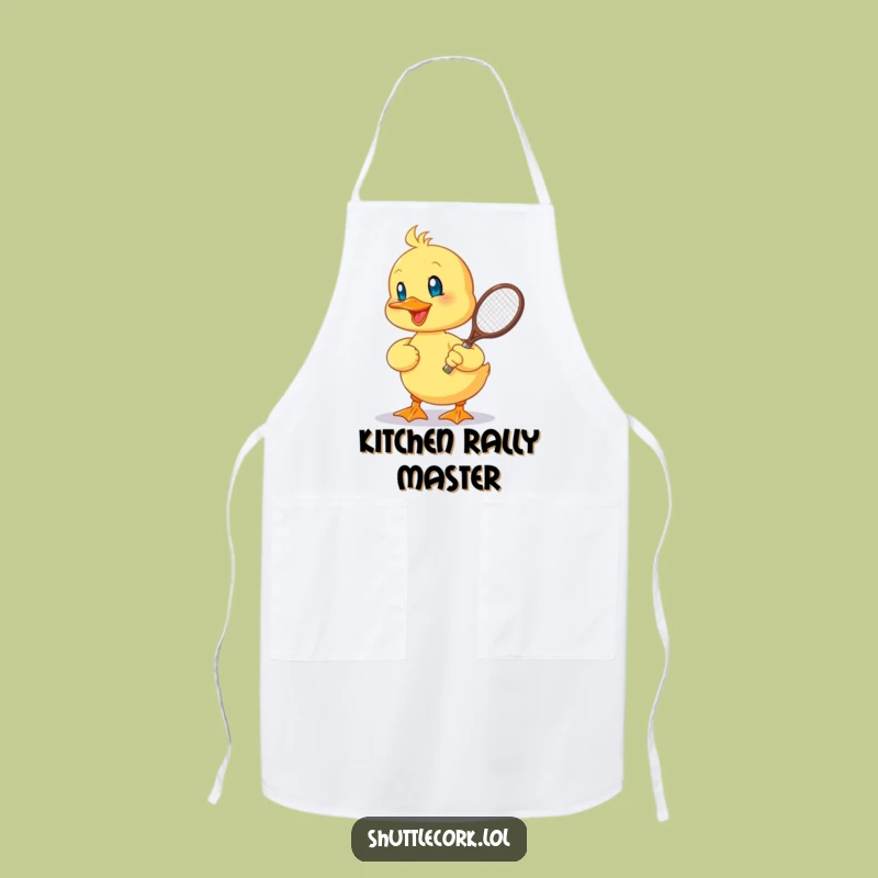 Funny Duckling Racquet Apron: Chef Duckling Player, Hilarious Kitchen Fun, Perfect Funny Gift