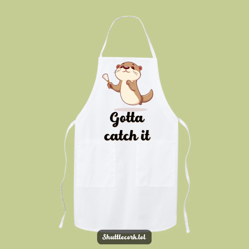 Funny Otter Badminton Apron - Cook Up a Storm with Humor!