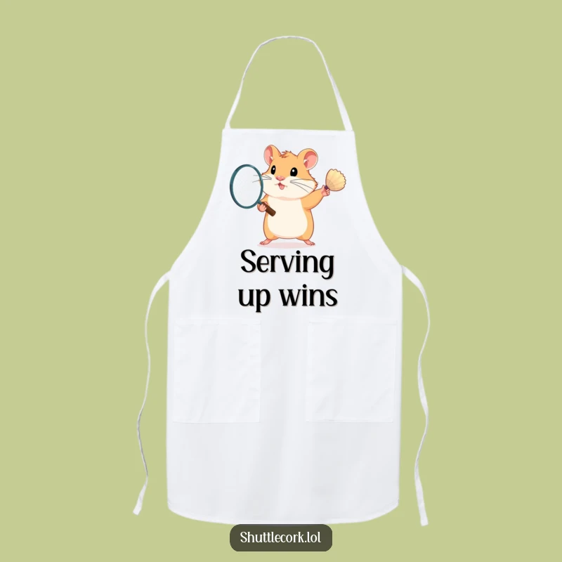 Funny Hamster Kitchen Badminton Apron - Chef's Humorous Sports Gift