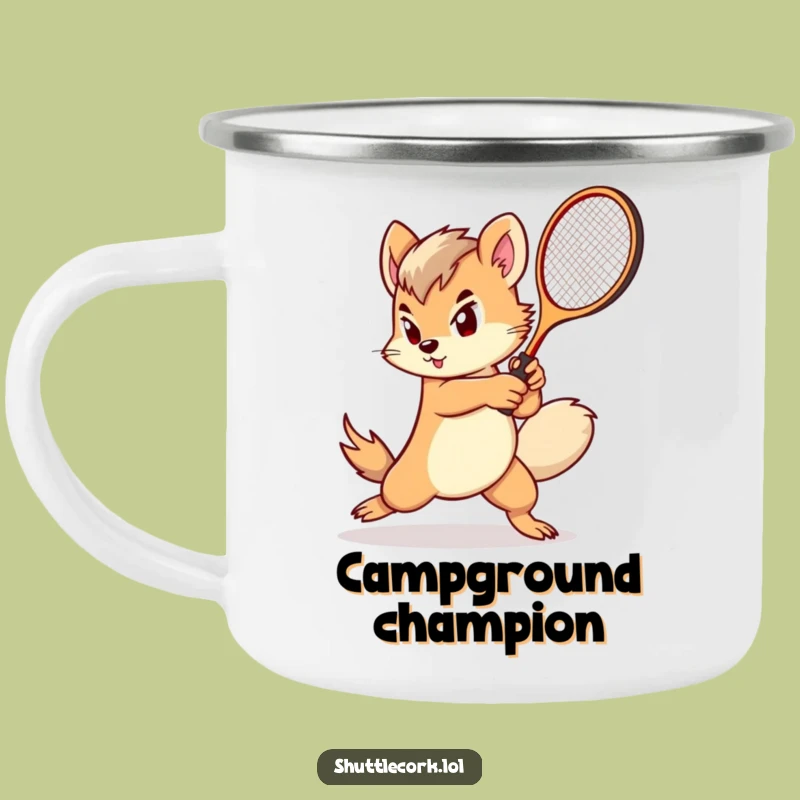 Funny Fluffy Tail Racket Camping Mug: Adventure with Speed, Rugged Funny Gift