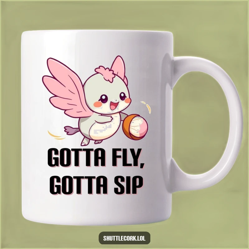 Funny Speedy Wings Shuttlecock Mug: Badminton Fun, Perfect Funny Gift for Players
