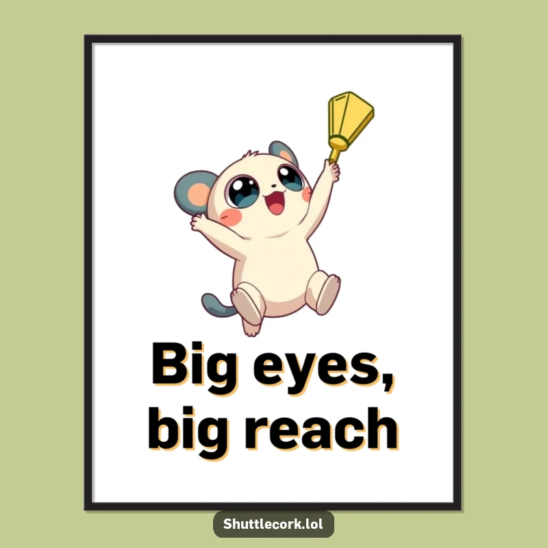 Funny Big Eyes Shuttlecock Digital Art: Instant Aspiration, Downloadable Funny Gift