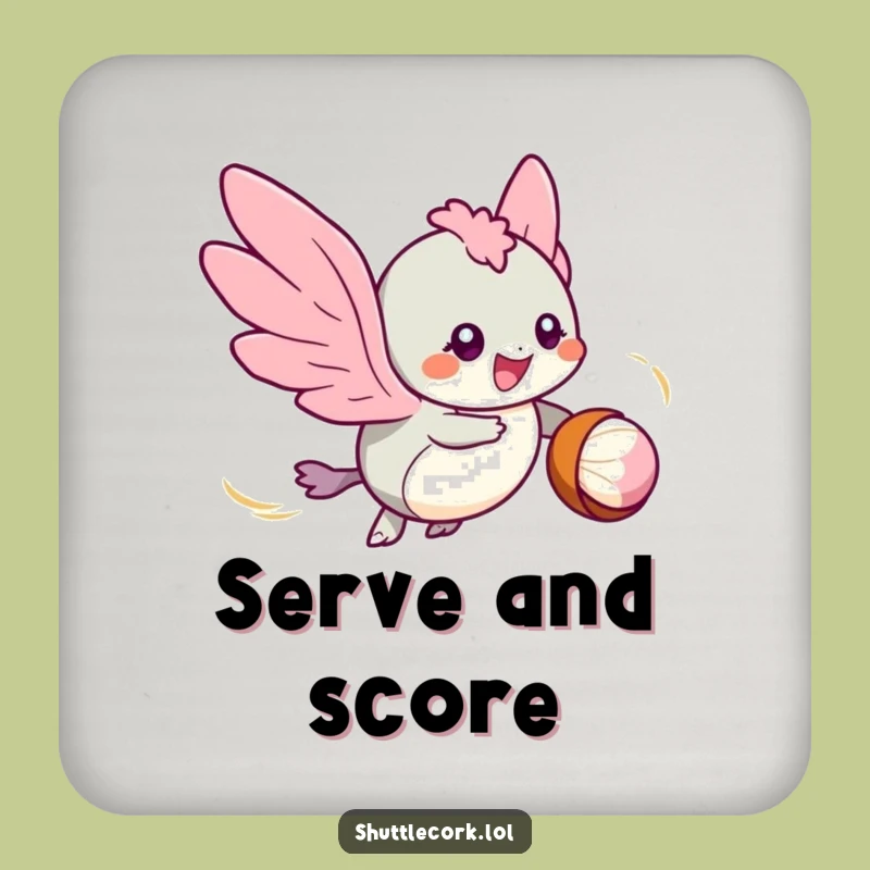 Funny Speedy Wings Shuttlecock Coasters: Protect Surfaces with Speed, Set of Funny Gifts