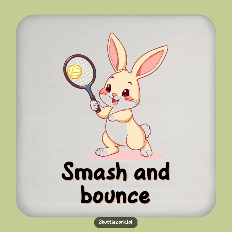 Funny Bunny Tennis Coaster - Protect Your Surface with Charm!