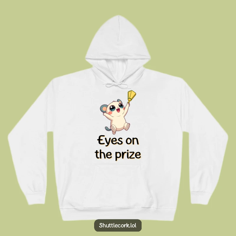 Cozy Funny Big Eyes Shuttlecock Hoodie: Dream Big and Stay Warm, Great Funny Gift