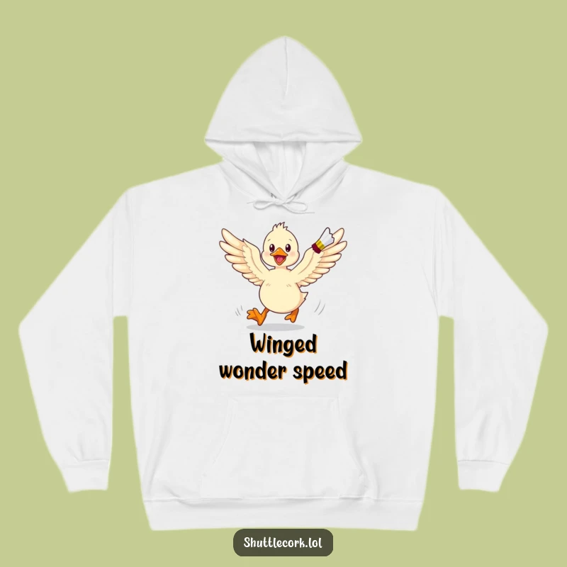 Funny Duckling Badminton Wings Hoodie - Cozy Bird Lover Gift