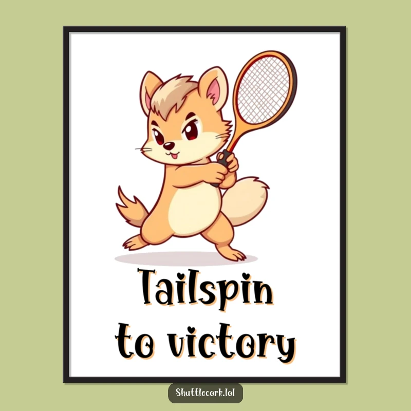 Free Printable Wall Art: Fluffy Tail Creature Racket Speed Downloadable Art Gift!