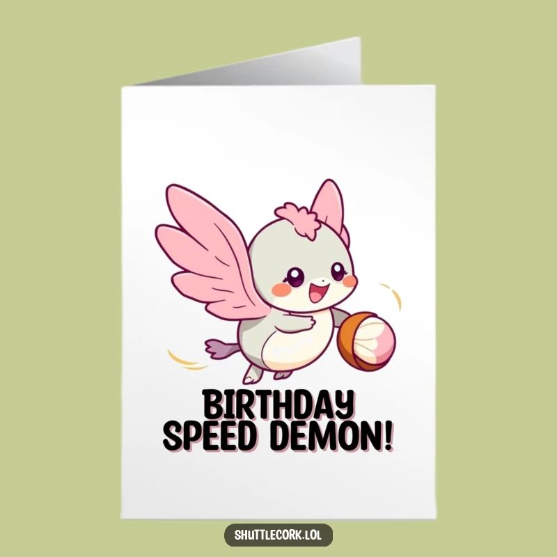 Free Printable Birthday Card: Speedy Winged Creature Badminton Fun Downloadable Gift!