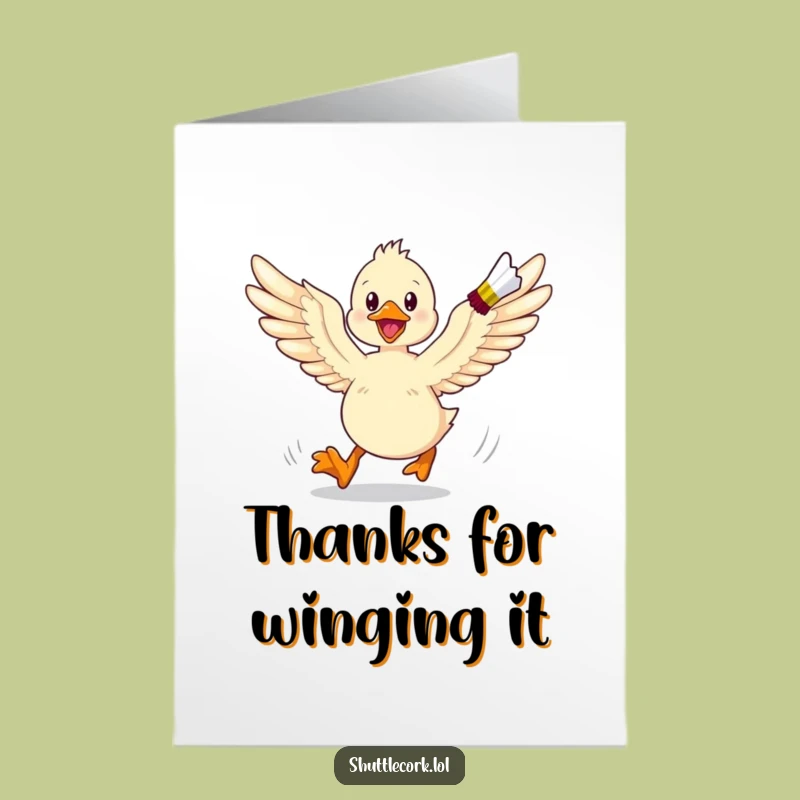 Free Printable Thank You Card: Duckling's Thankful Sprint - A Downloadable Funny Gift