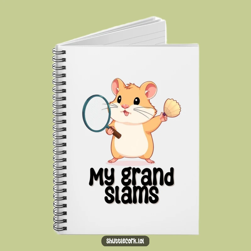 Funny Hamster Badminton Player Notebook - Jot Down Goals Gift