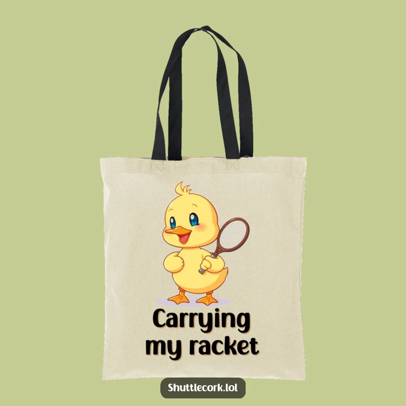 Funny Duckling Racquet Tote Bag: Cheerful Duckling Player, Stylish & Hilarious Funny Gift